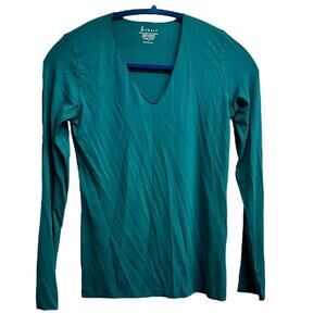 J Gilbert Dark Teal Lightweight Long Sleeve Top Size 2